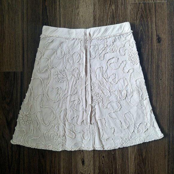 💙 Max Studio Elastic Waist Drawstring Skirt Embroidered 100% Cotton Boho Beach - Picture 1 of 7